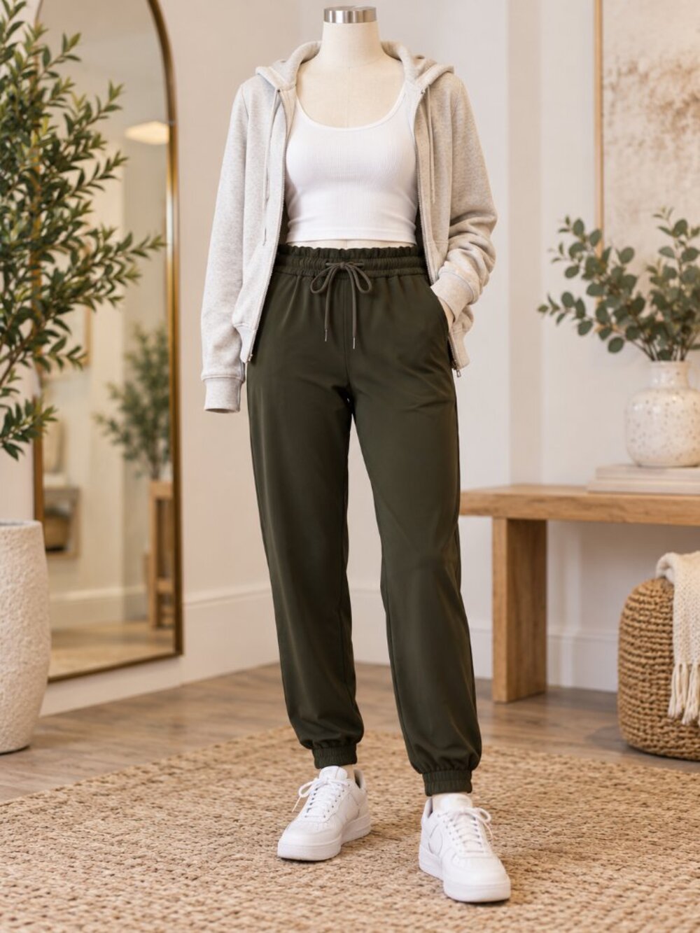 Lululemon High Rise Joggers Size 4 Army Green Olive Athleisure Pants - Picture 8 of 8
